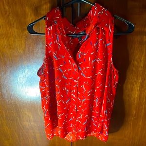 Pretty red sleeveless summer top